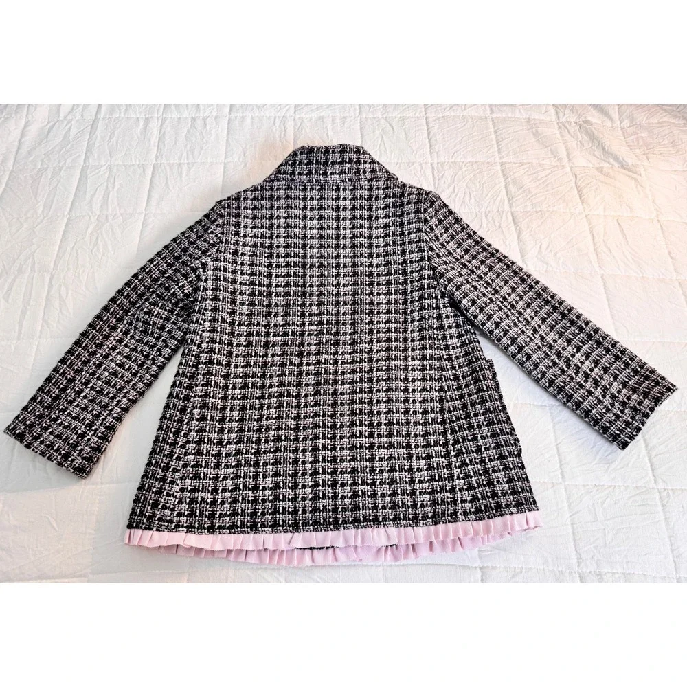 Kate Spade New York Fancy Tweed Double Breasted Ruffle Trim Jacket‎ Kids 3Y